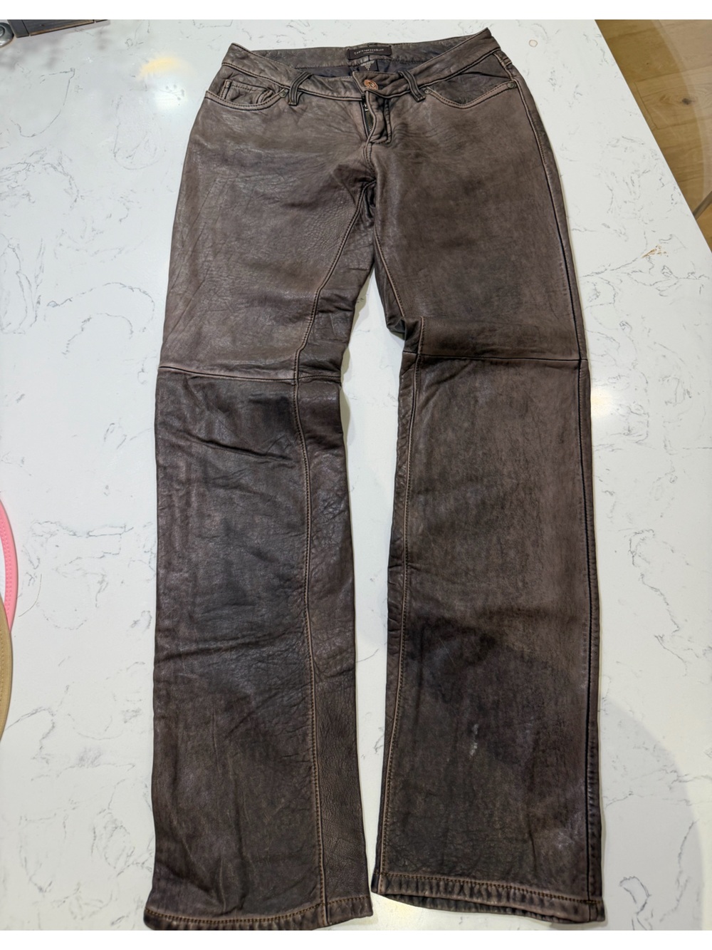 Christopher Blue All Leather Straight Leg Jeans